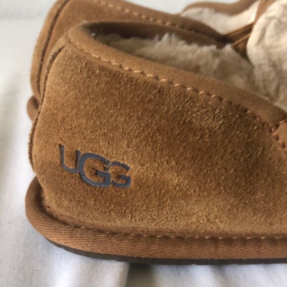 UGG Scuff Romeo Chestnut Slipper Shoes Women Size 9 Warm Cozy Winter Loafers - Picture 4 of 5